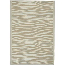 Outdoor Teppich - Polypropylen - L: 1,8m - B: 1,2m - für Garten, Terrasse, Balkon - beige