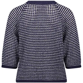 Cartoon Strickpullover Dunkelblau/Weiß 46