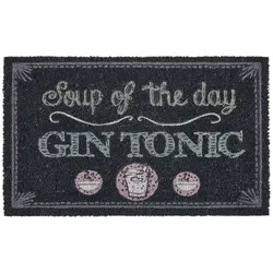 FUSSMATTE, SOUP OF THE DAY "Gin Tonic", GRAU 45x75cm