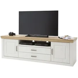 maison bleue Xanten Lowboard 198x63x52 cm Weiß MDF, Spanplatte, Melamin, Holzwerkstoff