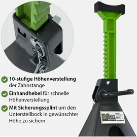 Trutzholm Unterstellbock Stahl 380-600 mm grün 6 Tonnen