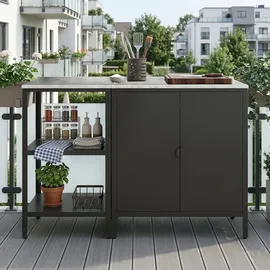 casa.pro Outdoorset Bolognano Standregal und Schrank Schwarz, matt