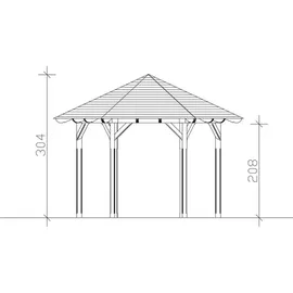 SKANHOLZ Skan Holz Pavillon Colmar-Größe 2-nussbaum