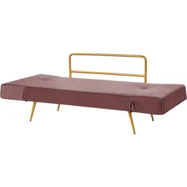 Beliani Schlafsofa 2-Sitzer SAARELA Samtstoff Rosa