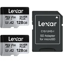 Lexar microSDXC Silver Plus UHS-1 V30 R205/W100MB/s - 2PACK 128GB