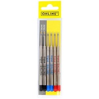 6 ONLINE® 70007 Kugelschreiberminen M farbsortiert