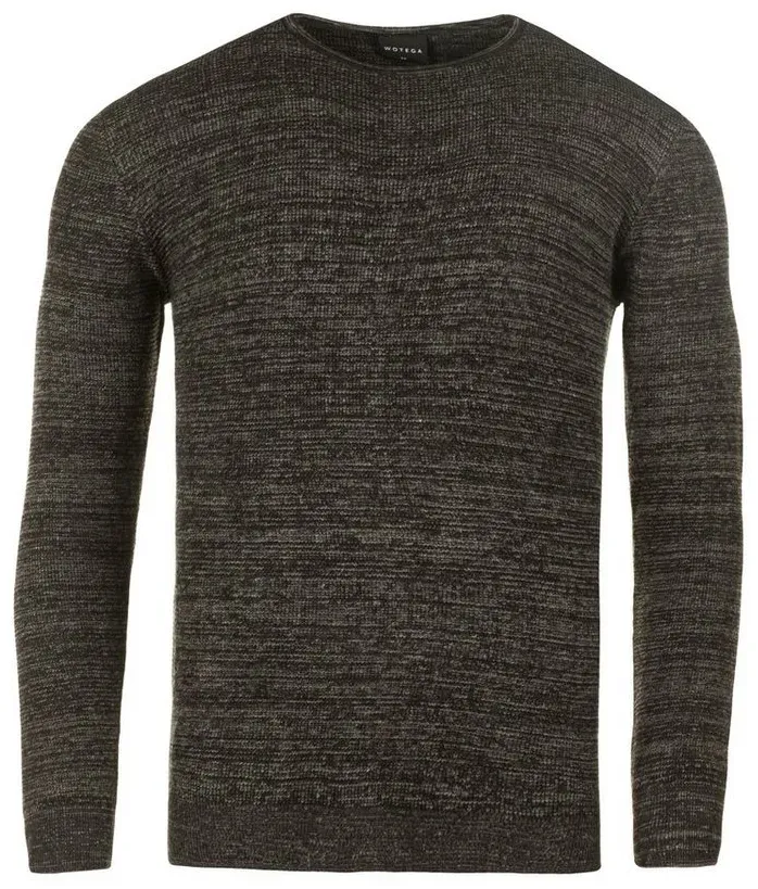 WOTEGA Strickfleece-Pullover WOTEGA - Structured Mouline Crew Neck grau S (44)