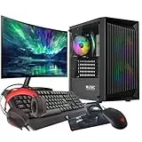 VIST Gaming PC Komplett Set Ryzen 5 3600 RX 7600 16GB SSD 1TB M.2 WiFi W11 LCD 24
