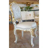 Design Wohnzimmer Stuhl Ess Zimmer Stühle Textil Stoff Polster Lehnstuhl Barock