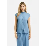 Milano Italy Kurzarmbluse blau 42