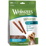 WHIMZEES Veggie-Wurst, natürliche, getreidefreie Zahnpflegesnacks, Kaustangen für kleine Hunde, 28 Stück, Größe S