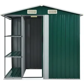 vidaXL Geräteschuppen mit Regal 2,05 x 1,30 m grün