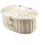 MyBer® Weidenkoffer Weidenkorb Deko Weide Koffer Korb Box Weihnachtskoffer Weihnachtsbox geflochten weiß mit Deckel K12-629-W