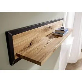 Massivmoebel24 Wandregal 120 x 22 x 24 cm Wildeiche natur geölt Beige
