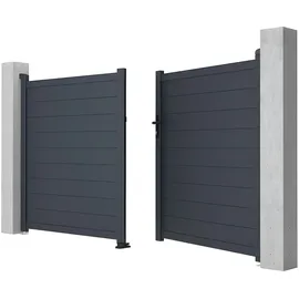 vente-unique Gartentor Flügeltor 300 x 161 cm Anthrazit/Aluminium