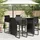 vidaXL Garten-Bartisch mit Holzplatte Schwarz 145x80x110 cm Polyrattan