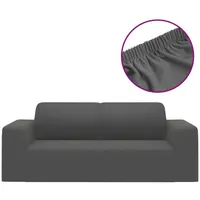 vidaXL Stretch Sofahusse 2-Sitzer Anthrazit Polyester-Jersey