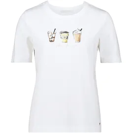 Betty & Co Damen Casual-Shirt mit Strass L, White/Mint - L