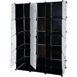 MCW Regalsystem Cairns T306, Steckregal Garderobe Kleiderschrank, 8 Boxen je 37x37x47cm schwarz