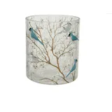 MARELIDA Teelichthalter Vogel Windlicht Bruchglasoptik H: 10cm in transparent, blau | Gr.: onesize