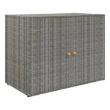 vidaXL Gartenschrank Grau 100x55,5x80 cm Poly Rattan