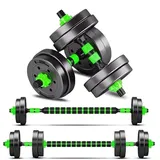 BCBIG Hanteln Set Gewichte,Verstellbar Hantelstange Hantelset Kurzhanteln dumbbells adjustable Langhantel Langhanteln FüR Männer Frauen Krafttraining,Grün,10kg (5kg*2)