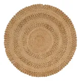 vidaXL Teppich Jute Handgeflochten 120 cm Rund