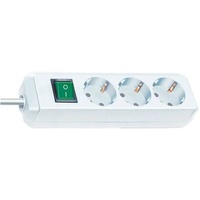 Brennenstuhl Eco-Line, Steckdosenleiste 3-fach (Steckerleiste mit erhöhtem Berührungsschutz, Schalter und 1,5m Kabel) weiß