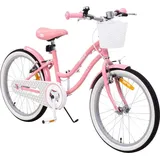 Actionbikes Motors Actionbikes Kinderfahrrad Starlight 20 Zoll Rosa, Fahrradständer, Korb, Klingel, Kettenschutz