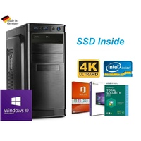 KOMPLETT PC Büro Computer INTEL i5 16GB DDR4 500GB SSD Windows 10 & MS OFFICE 16
