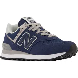 Sneaker NEW BALANCE "WL574", Gr. 36,5, blau (navy, grau, weiß), Leder, Textil, sportlich, Schuhe