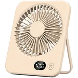 Minicloss Mini USB-Ventilator Mini USB-Ventilator, Einstellbar Tragbarer LED Anzeige Fan, Für Büro, Zuhause, Schlafzimmer, Bibliothek