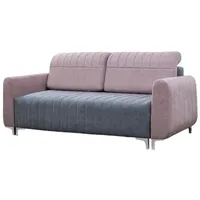 JVmoebel Sofa Schlafsofa Wohnzimmer Textil Couchen Möbel Dreisitzer Sofas Möbel Rosa, Made in Europa grau|rosa