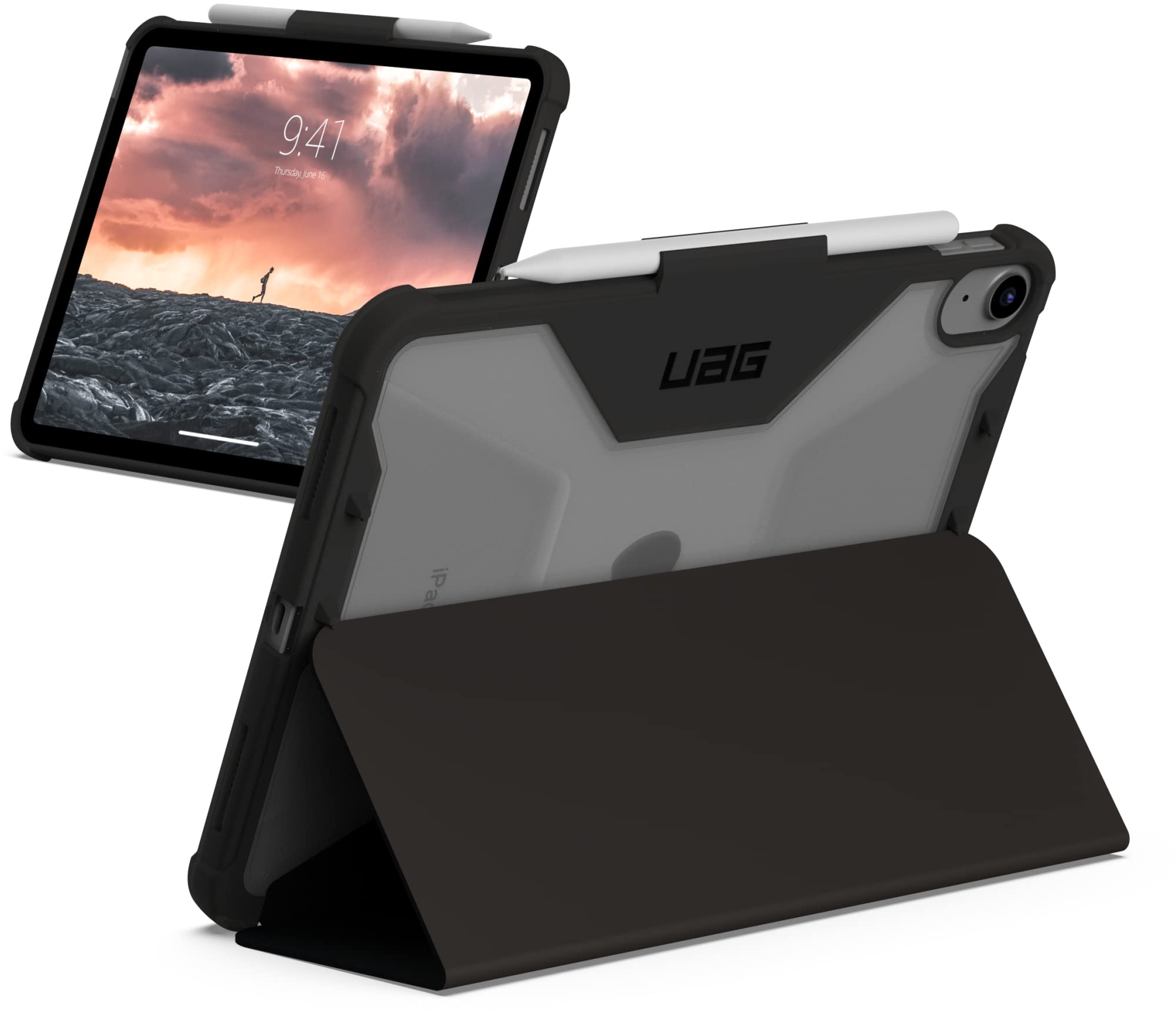 UAG Urban Armor Gear Plyo Case | Apple iPad 10,9“ (2022) | schwarz/Ice (transparent) | 123392114043