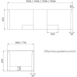 OEM Universalträger für Badewannen 120-170 x 70 cm