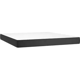 vidaXL Boxspringbett mit Matratze & LED Schwarz 160x200 cm Kunstleder