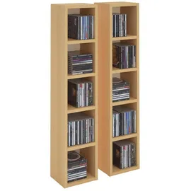 CARO-Möbel CD-Regal 20 x 17 x 186 cm Braun