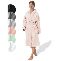 SIEGENTHAL Damenbademantel SIEGENTHAL® Damen Bademantel Frottee Velour Kapuze Flauschig Knielang, Kapuze, Gürtel, saugfähigem Frottee,Pflegeleicht und langlebig,praktische Taschen rosa S-M