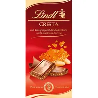Lindt Schokolade | Cresta Tafel | 100g | Vollmilch-Schokolade mit knusprigem Mandelkrokant und feiner Haselnuss-Crème | Schokoladen-Tafel