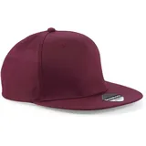 Beechfield 5 Panel Snapback Kappe Burgundy One Size