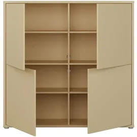 Forte Highboard 124,5 x 121,5 x 34,9 cm Buttergelb