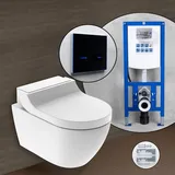 Geberit AquaClean Tuma Comfort Komplett-SET Dusch-WC mit neeos Vorwandelement,, 146290111+16746BM#SET, Comfort