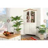 1a Direktimport Eck-Vitrine, Eckvitrine MEXICO Weiss / Natur, Massivholz Pinie, aus Mexiko, Landhausstil