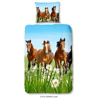 Kinderbettwäsche HORSES Bettwäsche-Set, good morning, Renforcé, 2 teilig, Pferd 1 St. x 80 cm x 200 cm