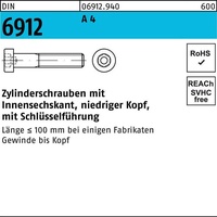 Industrial Quality Supplies DIN 6912 Zylinderkopf-Schaftschraube niedrige Form M24x150