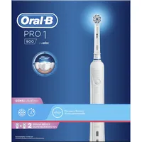 Oral-B PRO 1 900 Sensi UltraThin Wiederaufladbare Elektrische Zahnbürste, 1 Handstück, 2 Aufsteckbürsten, weiß