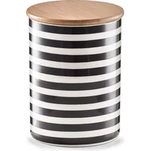 Zeller Vorratsdose Stripes schwarz/weiß Ø 11,5 x 15 cm 0,9 l