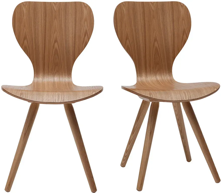 Chaises vintage en bois clair (lot de 2) NORDECO