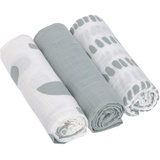 Lässig Baby Puckdecke Spuckdecke Pucktuch Mulltuch 3er Set Baumwolle 85 x 85 cm/Swaddle & Burp Blanket L Strokes silver grey