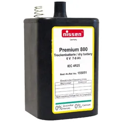 Nissen 4R25 Premium 800 - 6V / 7-9Ah Trockenbatterie - ohne Quecksilber und Cadmium